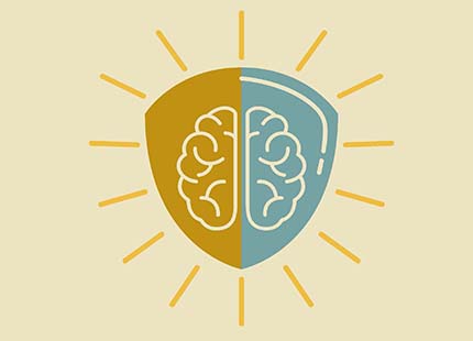Brain and Shield Icon